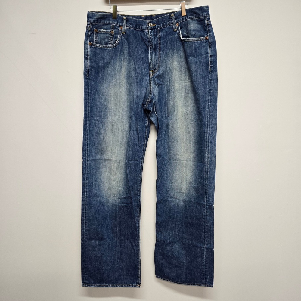 Lucky Brand Straight Leg Jeans Mens 38 (fits 37x32) Blue Made in USA Classic